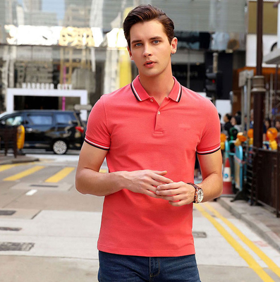 全棉翻领修身商务短袖POLO衫T002款