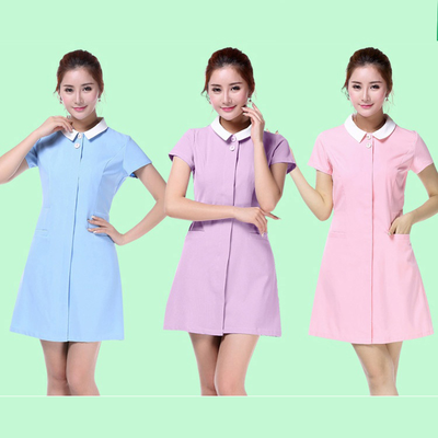 夏装护士裙装小立领拼色护士服LSY001款