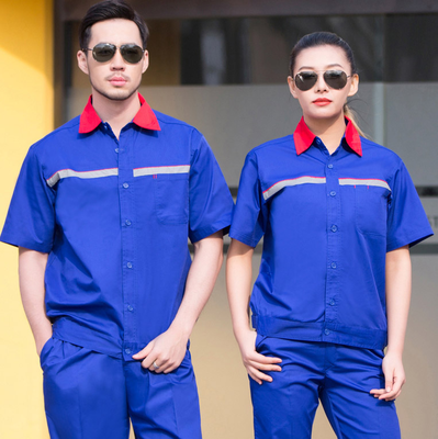 夏装短袖加油站透气抗皱工作服LSCF005款