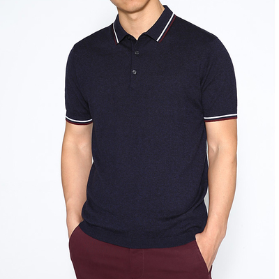 丝光全棉商务经典翻领POLO衫T012款