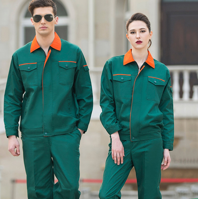 长袖绿色厚款环保工作服LSCF014款