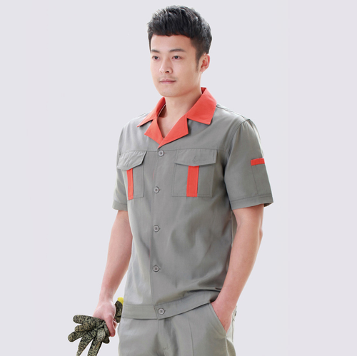 短袖拼色个性工作服LSCF013款