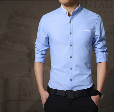 男士新款小立领衬衫1006款