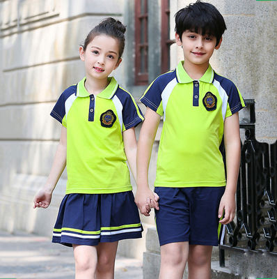 校服定制幼儿园小学男女短袖POLO套装3001款
