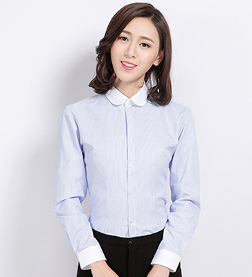 女士圆领新颖拼色衬衫2011款