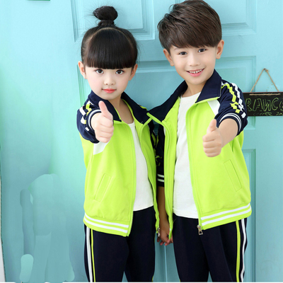 校服定制幼儿园小学男女冬装拼色套装3006款